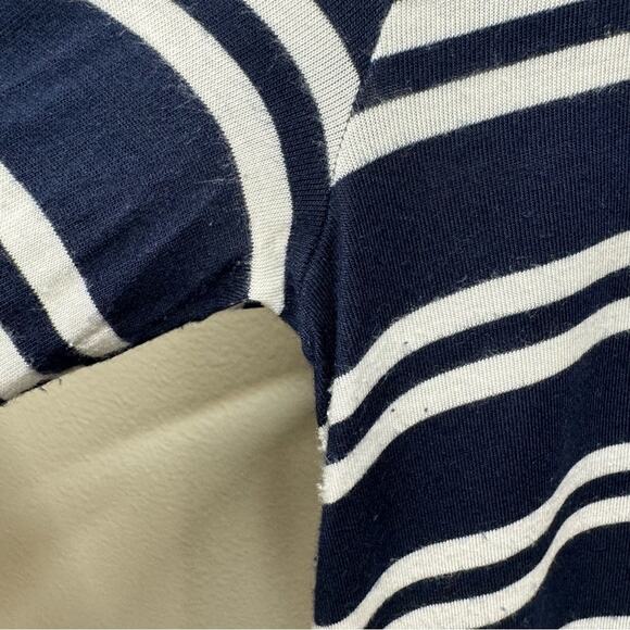 Anthropologie MAEVE White and Navy Striped Dress Turtleneck Women’s Medium - Picture 4 of 10